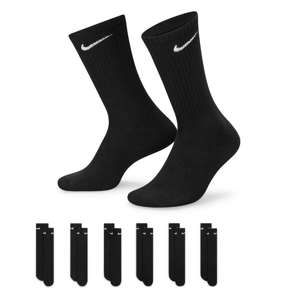 Nike Men's Black Athletic Crew Socks 6 pairs